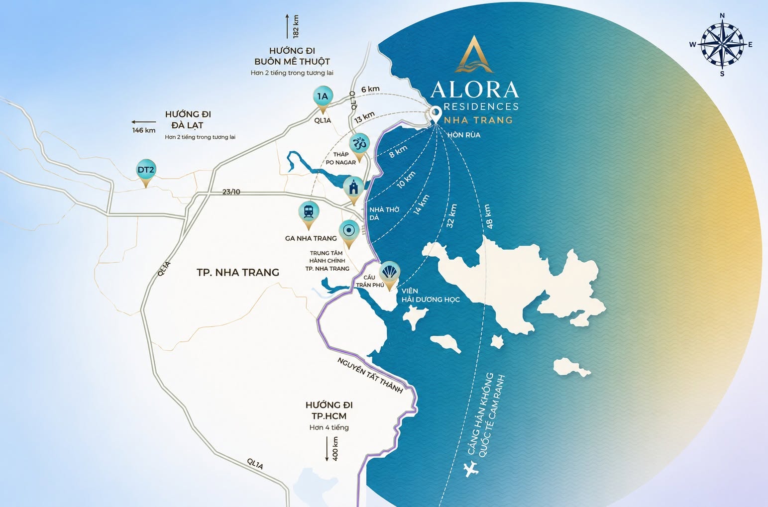vị trí Alora Residences Nha Trang